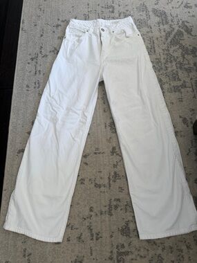 Zara White Wide Leg Jeans